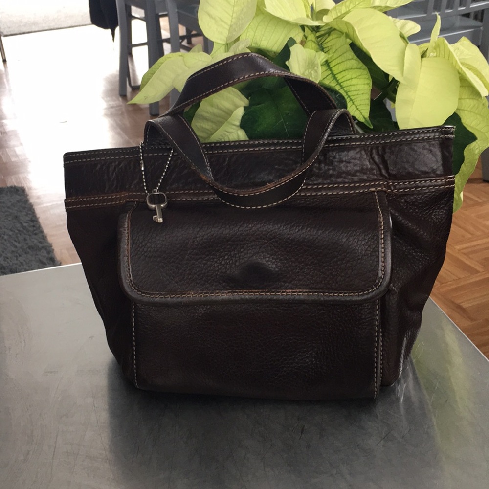 Fossil/ Pebbled Leather/ Satchel/